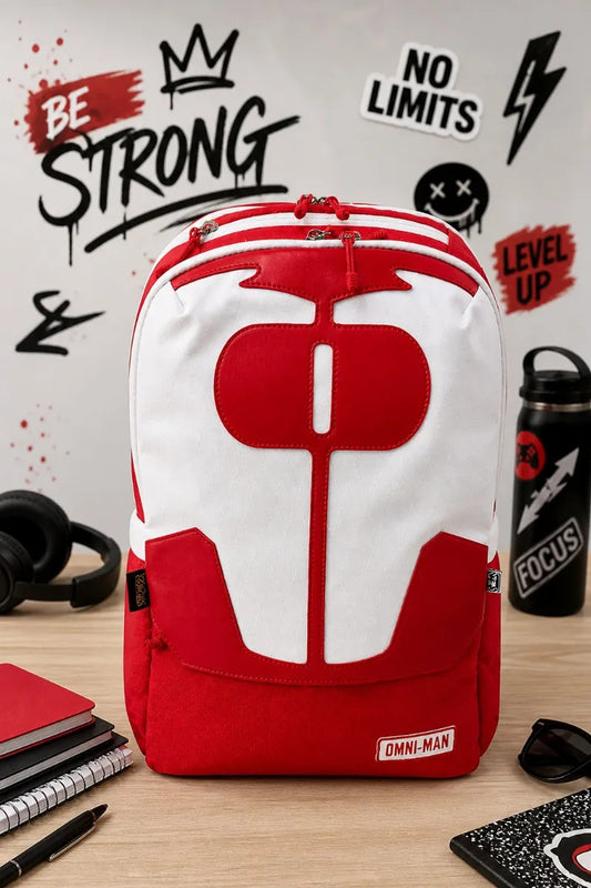 Mochila Inspirada En Omni Man Juvenil Unisex Color Rojo