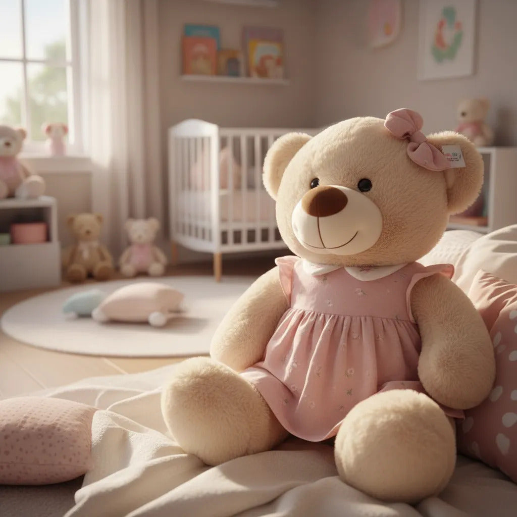 Peluche De Osa Grande Tierna Con Moño 54x38x42cm Candy Toys