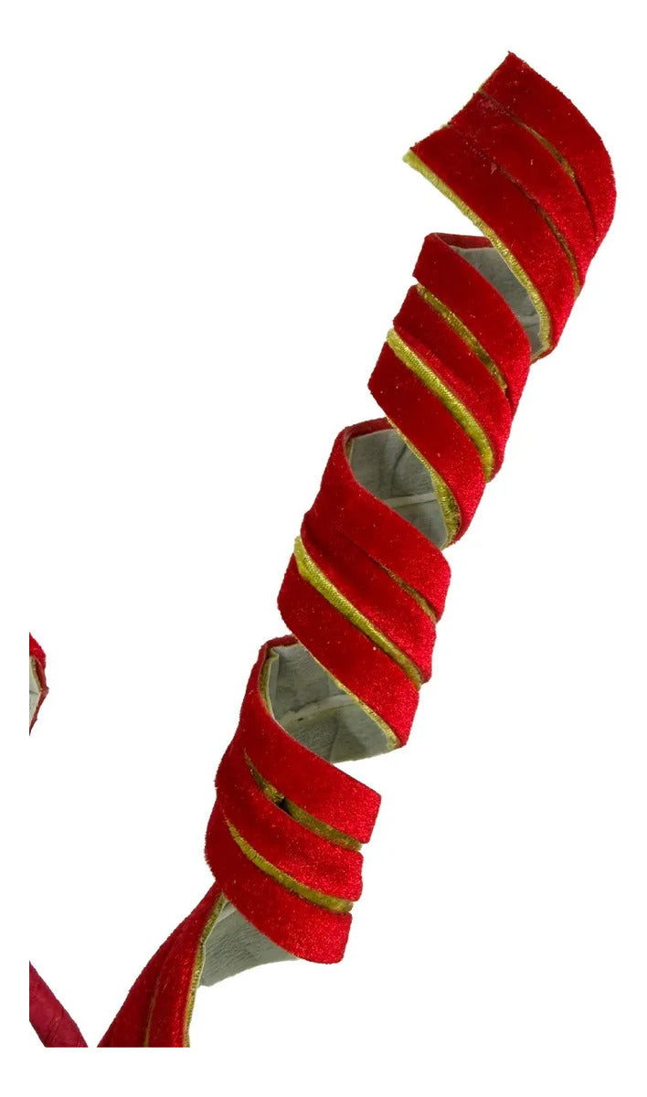 Vara Navideña Lluvia Curlis Rojos Estilo Caramelo 55cm