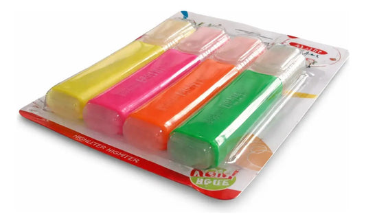 Marcadores Resaltadores 4 Colores Punta Bisel Xinlu