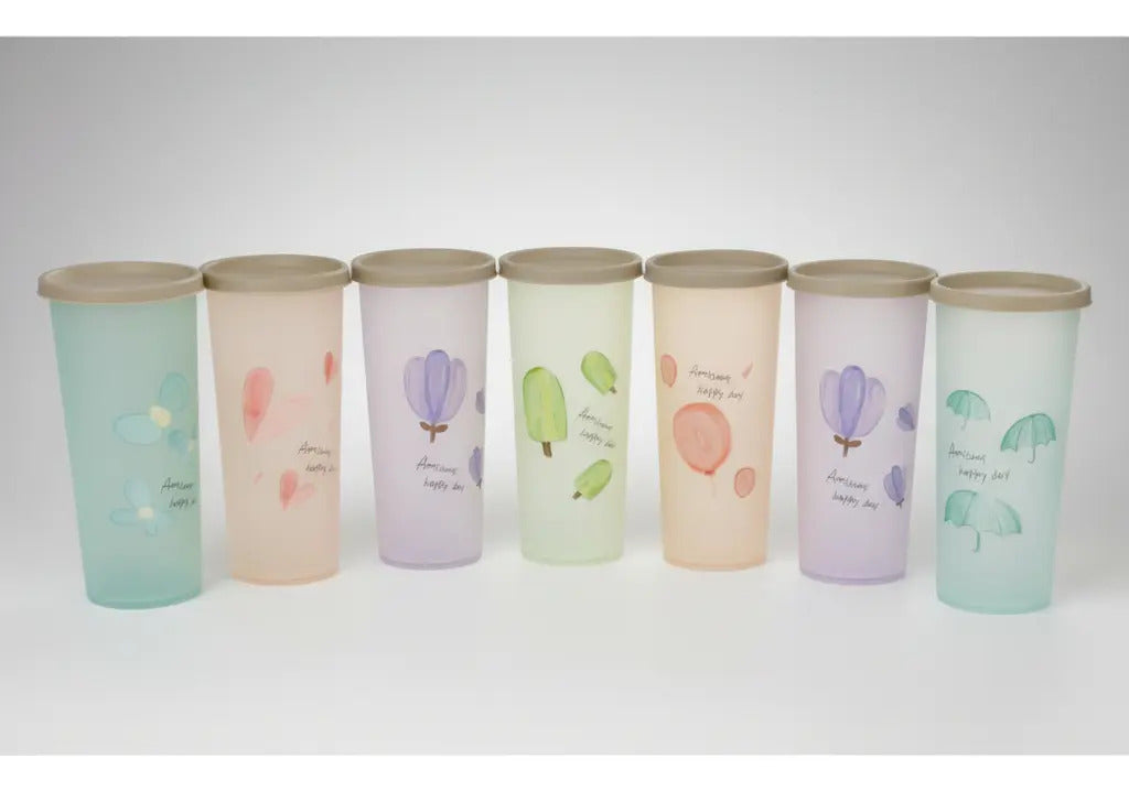 Vasos Pastel Con Tapa Set 7 Piezas 450ml Another Happy Day