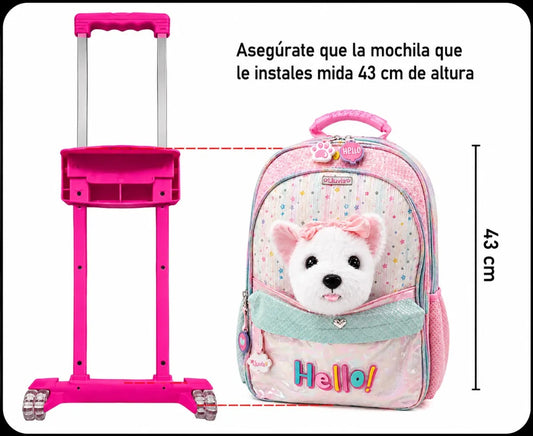 Carrito Para Mochila Color Fiucsia Primaria 17 Pulgadas