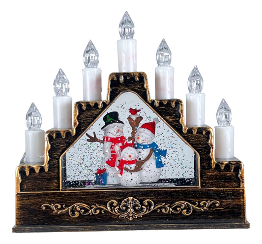 Lámpara Navideña Musical Muñecos De Nieve 21x22x8 Cm