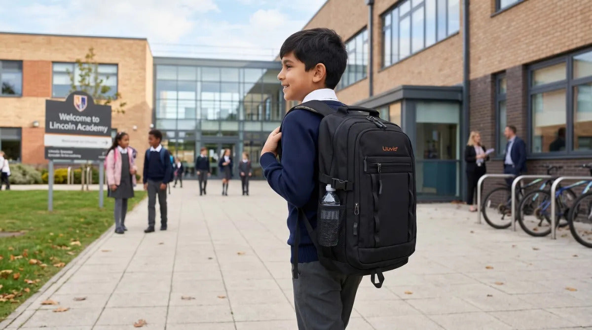 Mochila Negra Lluvia Gran Capacidad Moderna Para Escuela Oficina