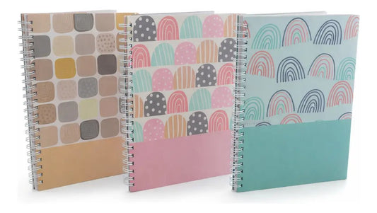 Libretas 3 Piezas Cuadro Chico Colores Pastel Surimax