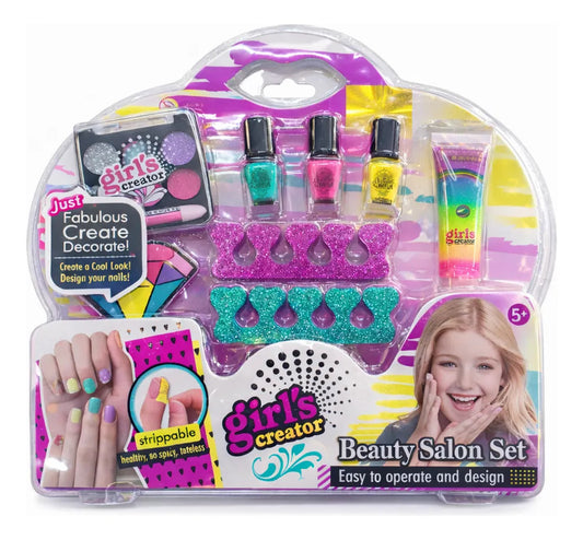 Set De Uñas Candy Toys 8 Piezas Con Maquillaje Y Gloss