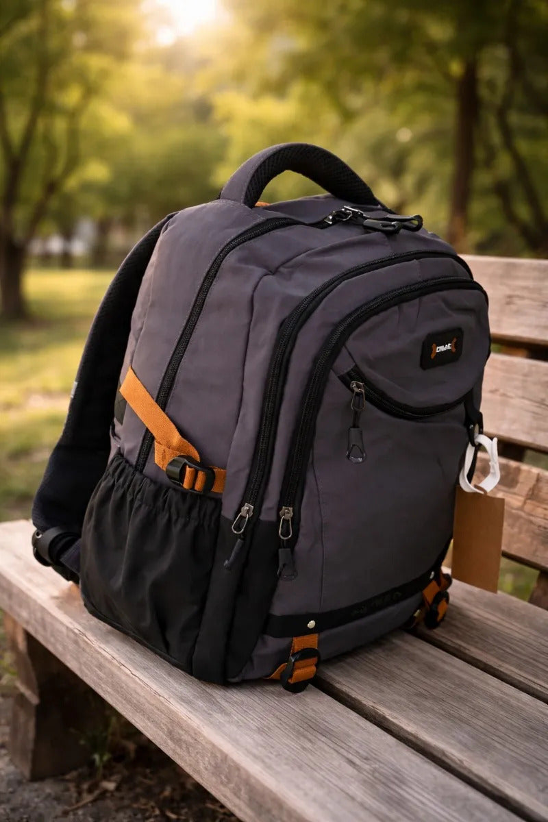 Mochila juvenil Lluvia Gris Multifuncional Con Compartimentos