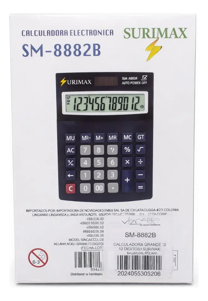 Calculadora De Oficina 12 Dígitos Con Funciones Comerciales