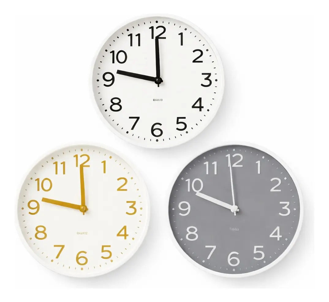 Reloj De Pared Quartz 30x4x30 Cm Limpio Moderno 4 Colores