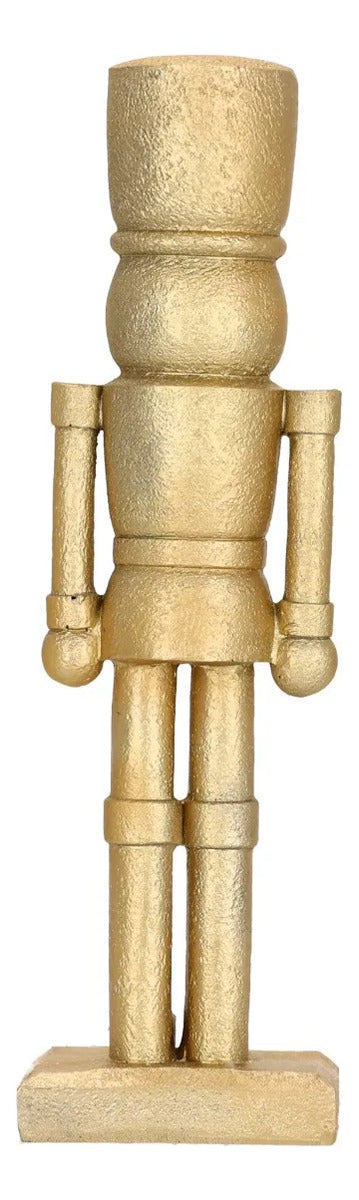 Soldado Cascanueces Lluvia Dorado Resina 29 cm
