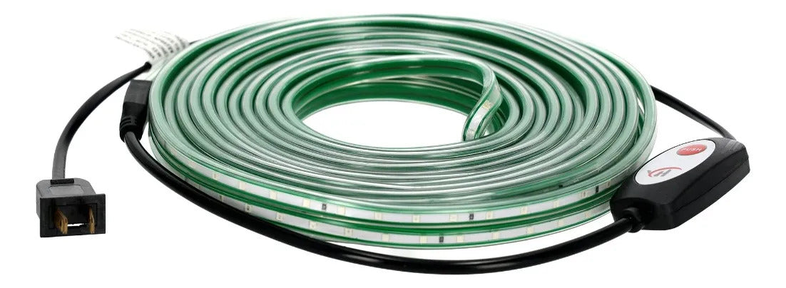 Manguera Led Plana AP Verde Esmeralda Brillante 10 Metros
