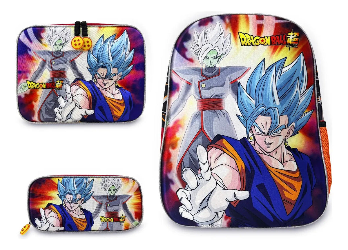 Set Escolar Yadatex Anaranjado 3 Pzas Goku Blue Zamasu