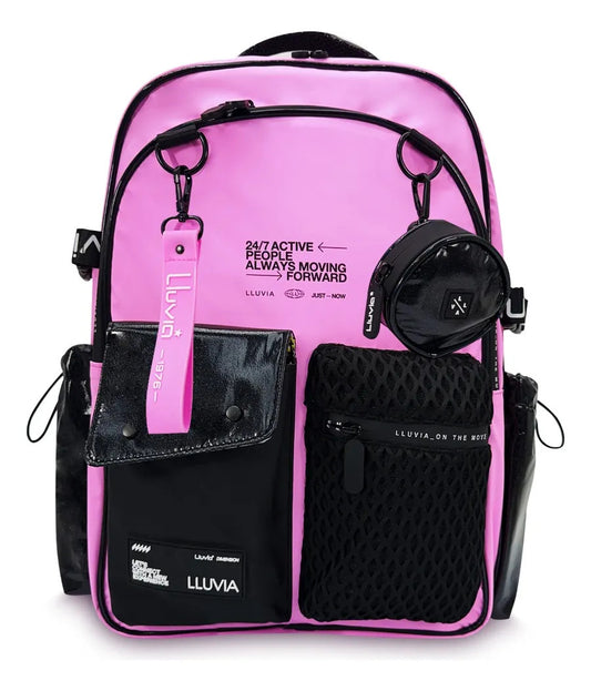 Set Escolar Lluvia Rosa de 3 Piezas con Monedero