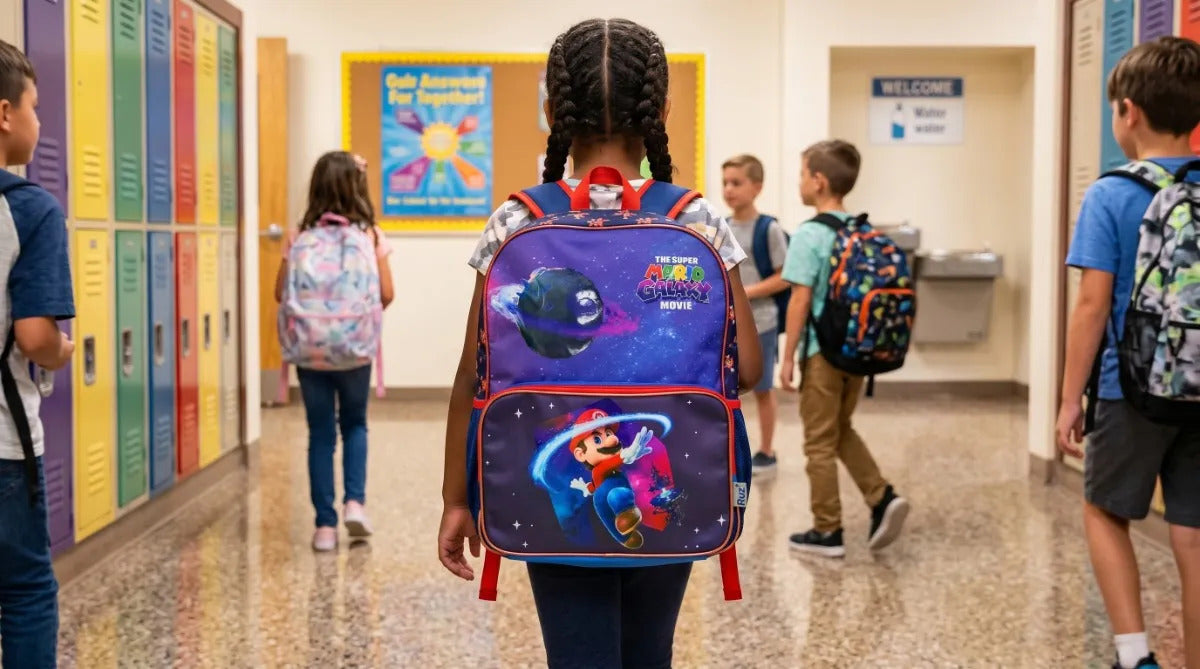 Mochila Escolar Ruz Super Mario Galaxy Movie Diseño Espacial