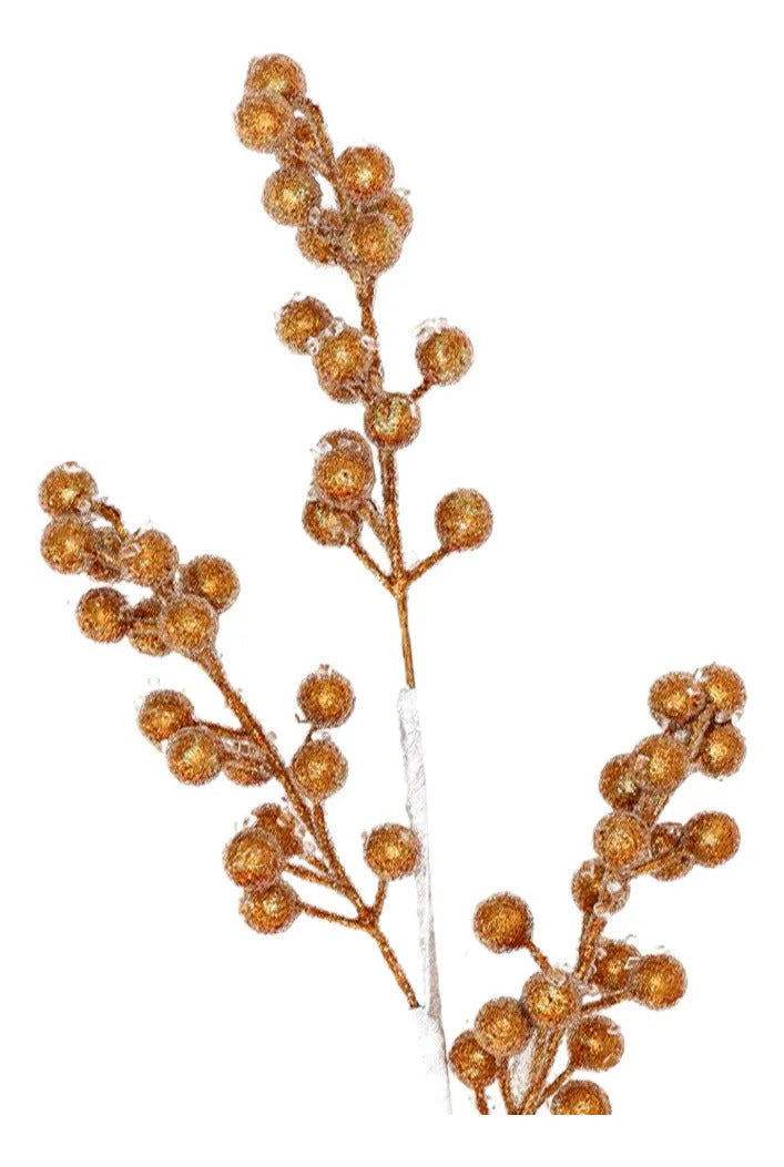 Vara Lluvia Racimos Dorado Cobre Escarchado 50 cm