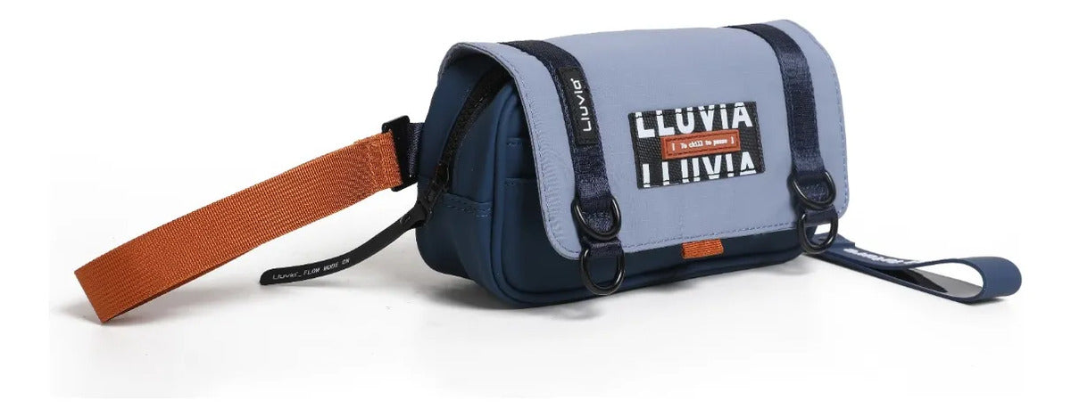 Lapicera Lluvia Azul Marino Y Naranja Diseño Urbano Escolar