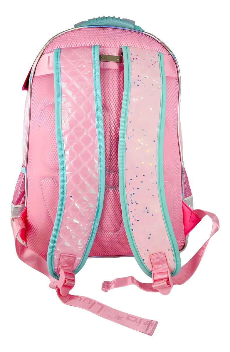 Mochila Escolar Lluvia Rosa Diseño Capibara Chicle 20l Niños Estampado