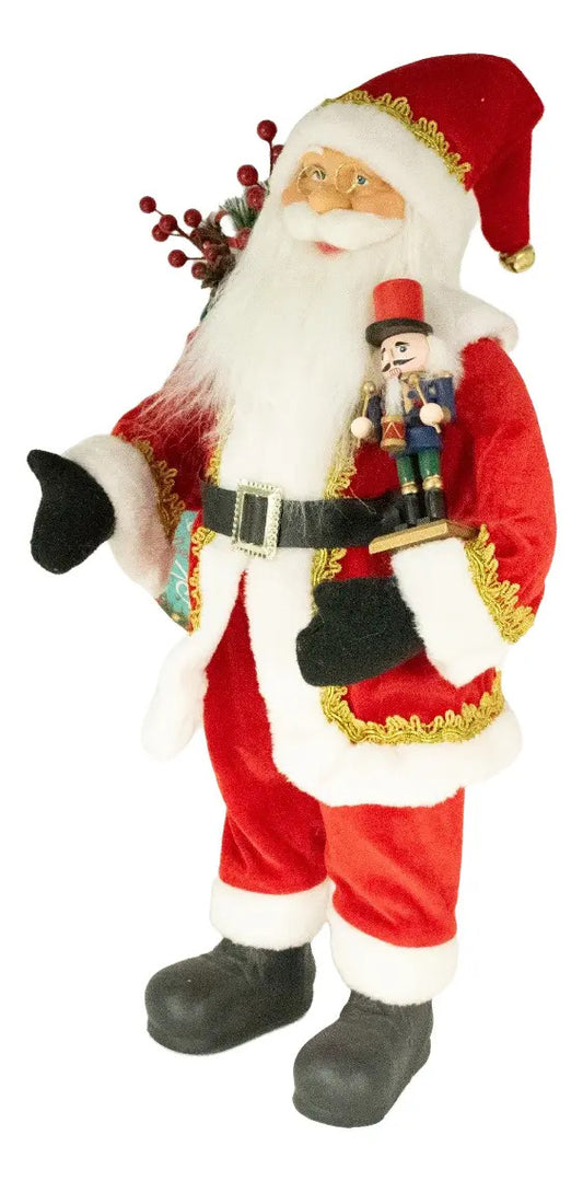 Santa Con Cascanueces Figura Decorativa Navideña 60x30x20 Cm