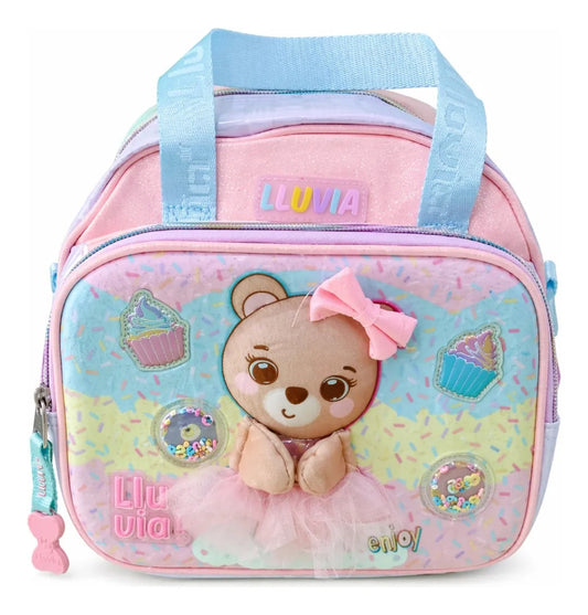 Lonchera Primaria Lluvia Osita Con Tul Y Luz Diseño Kawaii