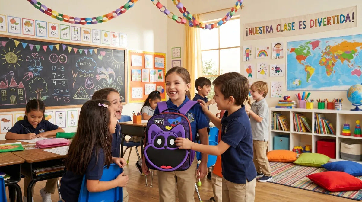 Mochila Escolar Ruz Poppy Playtime Morada Con Relieve 3d