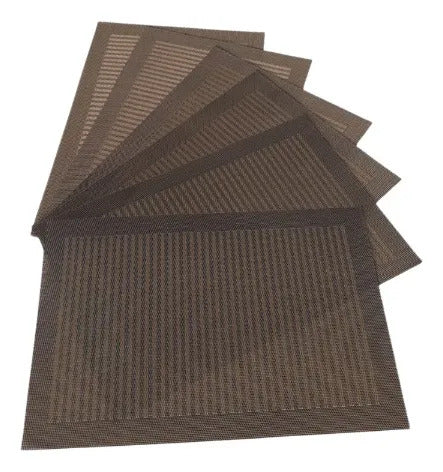 Manteles Individuales 6 Piezas Diseño Tejido Moderno Rayas
