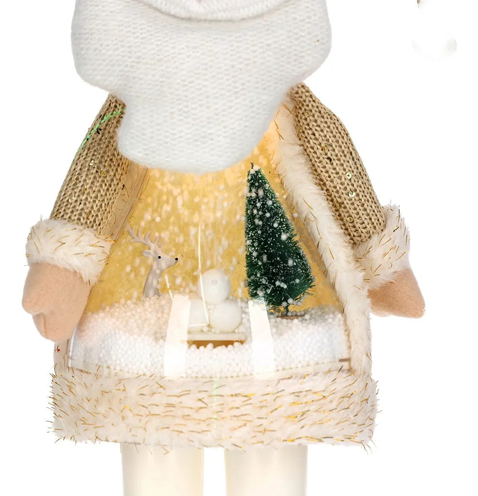 Santa Claus Lluvia Champagne con Nieve Mágica 56 cm