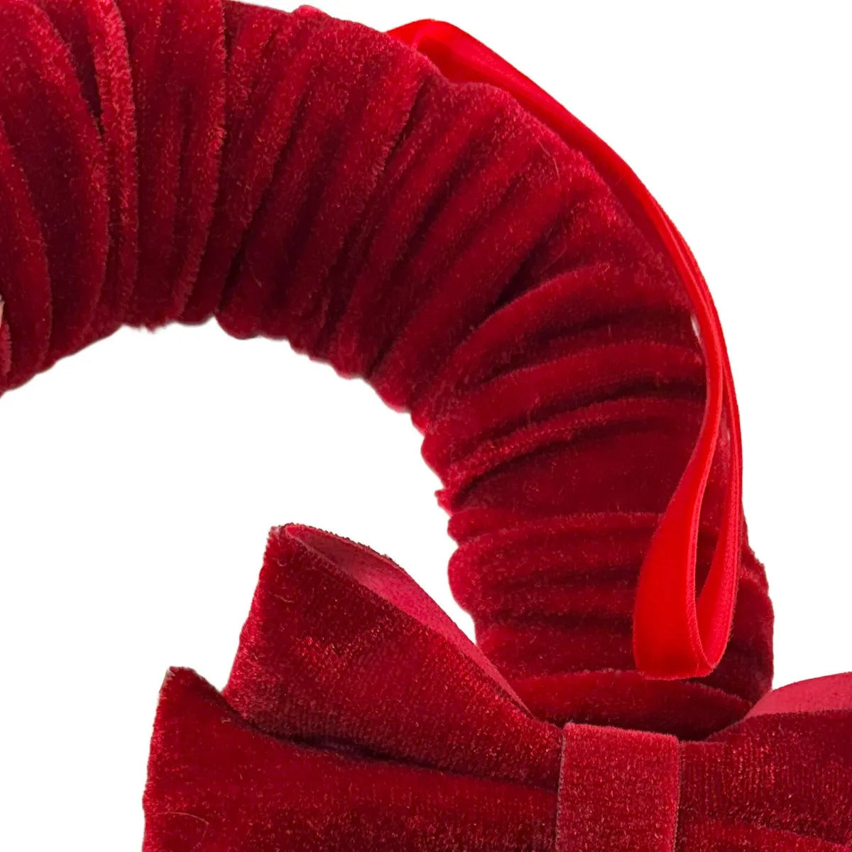 Caramelo Navideño Lluvia Lights Terciopelo Rojo y Moño 30 cm