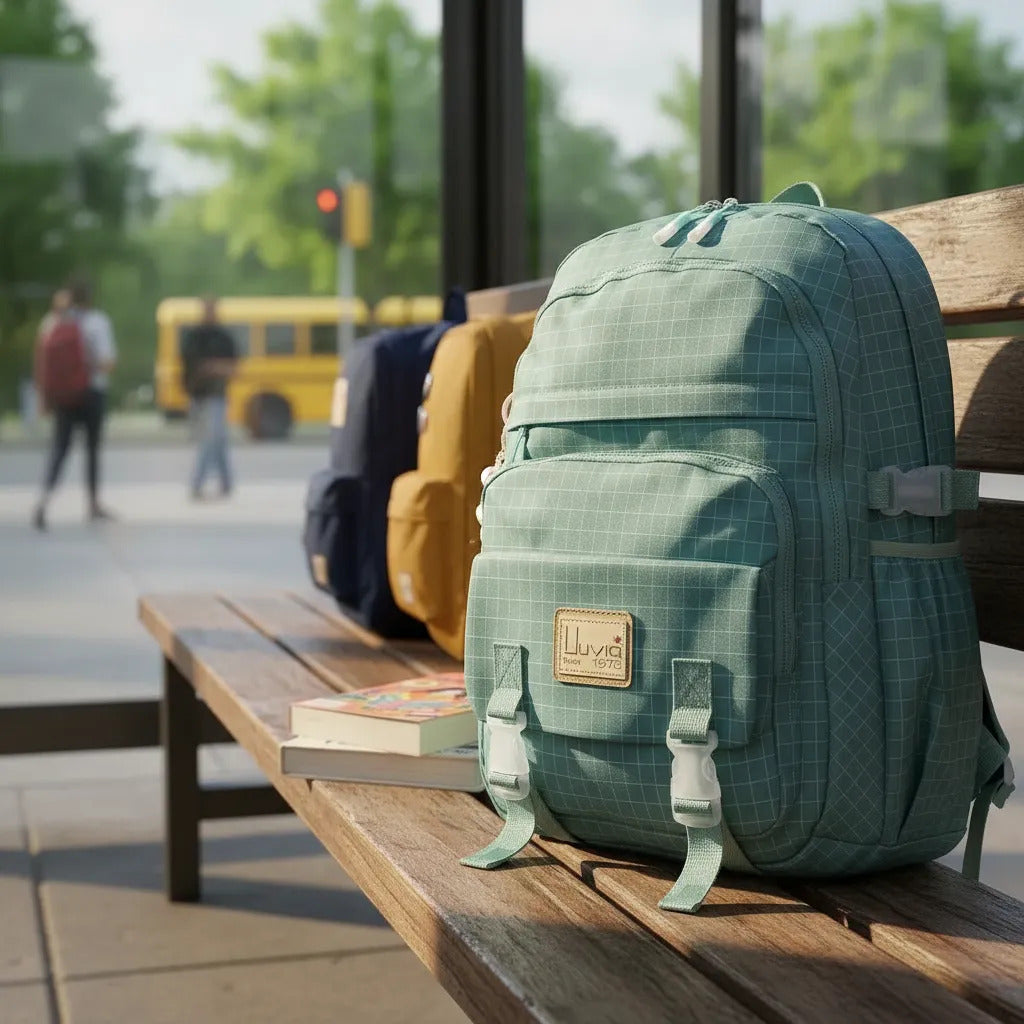 Mochila Juvenil Marca Lluvia Verde Menta Con Estilo Fresco