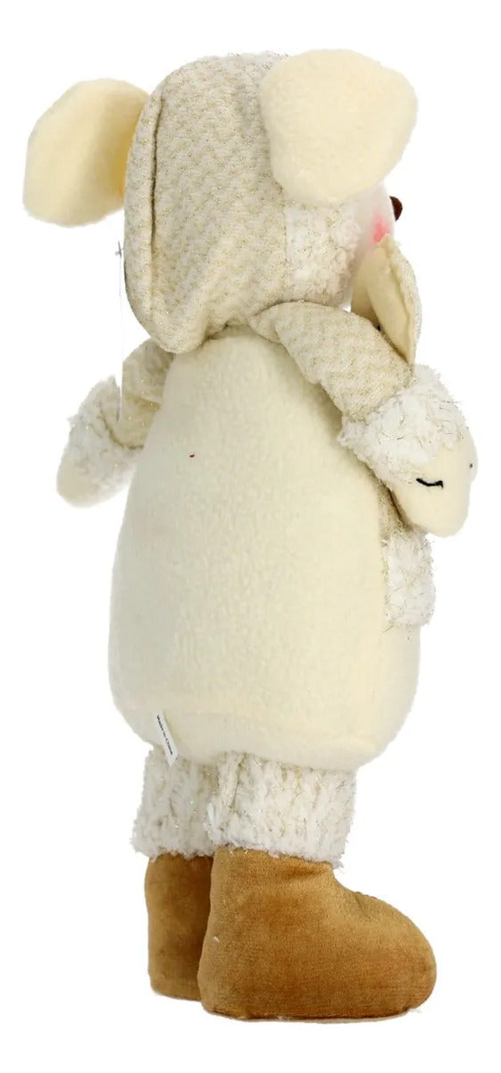 Ratón Navideño Lluvia Felpa con Gorro y Botas 38 cm