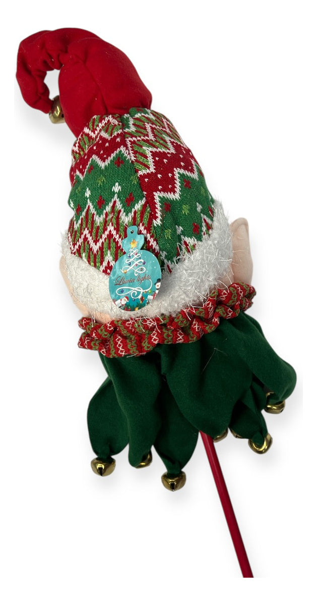 Decoracion Cabeza De Duende Navideño Lluvia 62x10x15 Cm