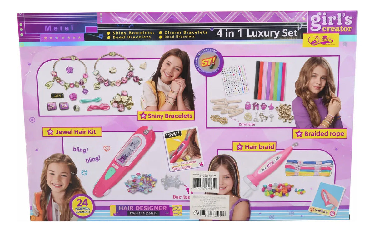 Set De Cabello Y Pulseras Con Máquina Decoradora Candy Toys