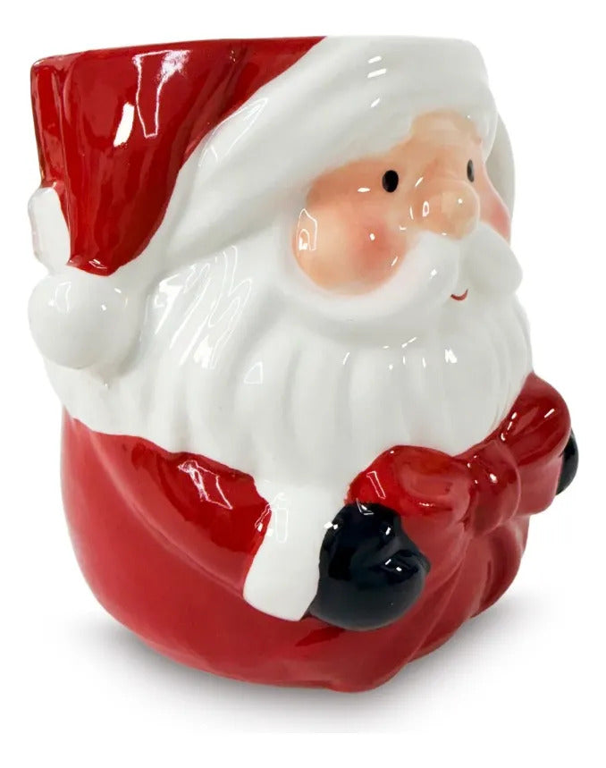 Taza Navideña Lluvia Lights Santa Claus con Moño 400 ml
