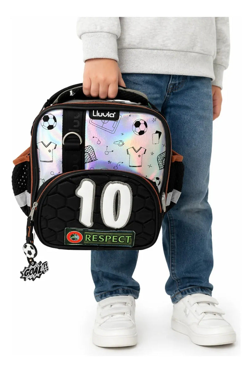 Lonchera Primaria Lluvia Diseño Fútbol Con Lapicera