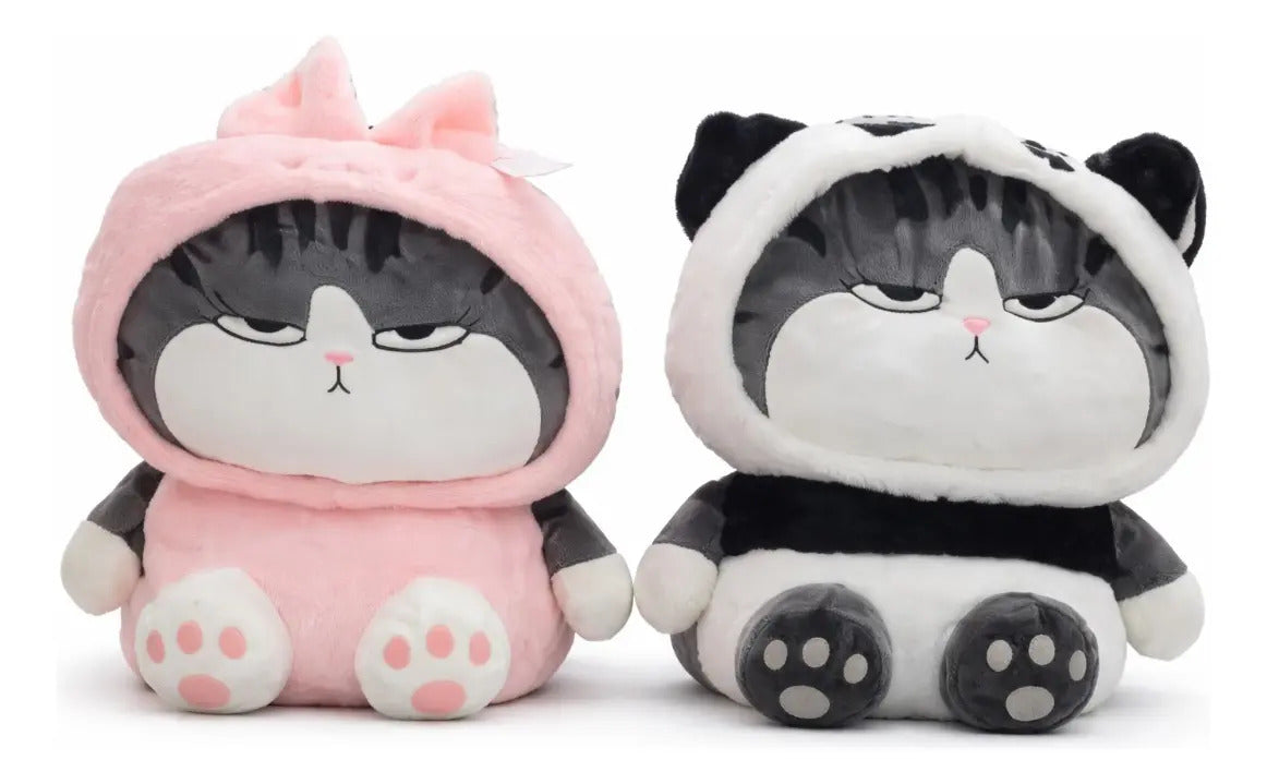 Peluche Gato Lucifer Con Disfraz Panda/conejo 45x32x48 Candy