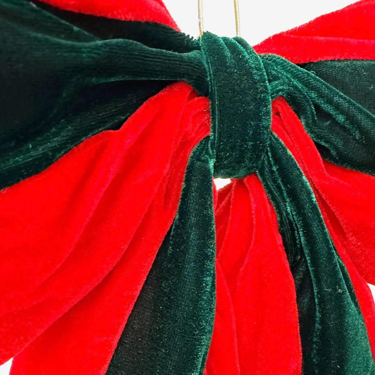Moño Navideño Lluvia Light Rojo Verde Aterciopelado 50 Cm