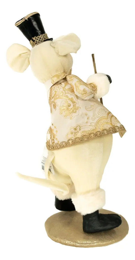Muñeco Navideño Ratón Con Sombrero De Gala Y Traje 56x13x20
