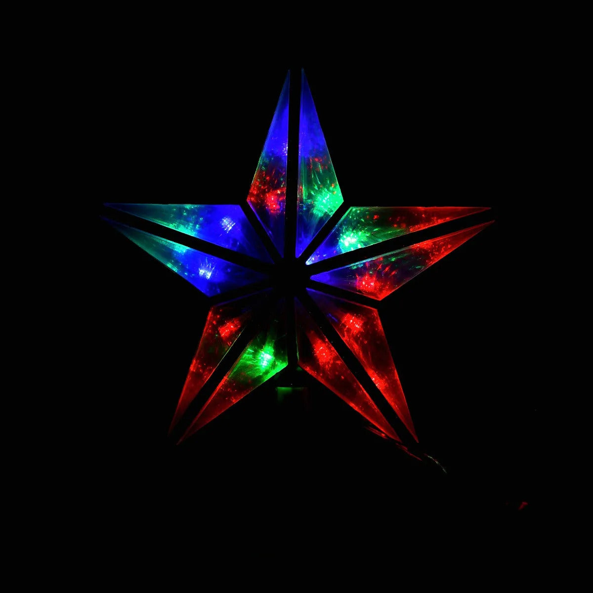 Punta de Árbol Lluvia Estrella Dorada Multicolor 16 Luces