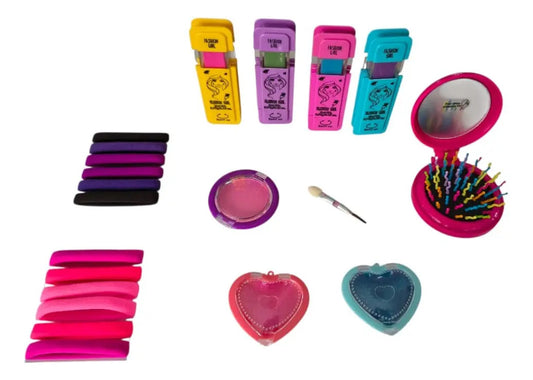 Set Para Mechas Y Maquillaje 21 Piezas Candy Toys