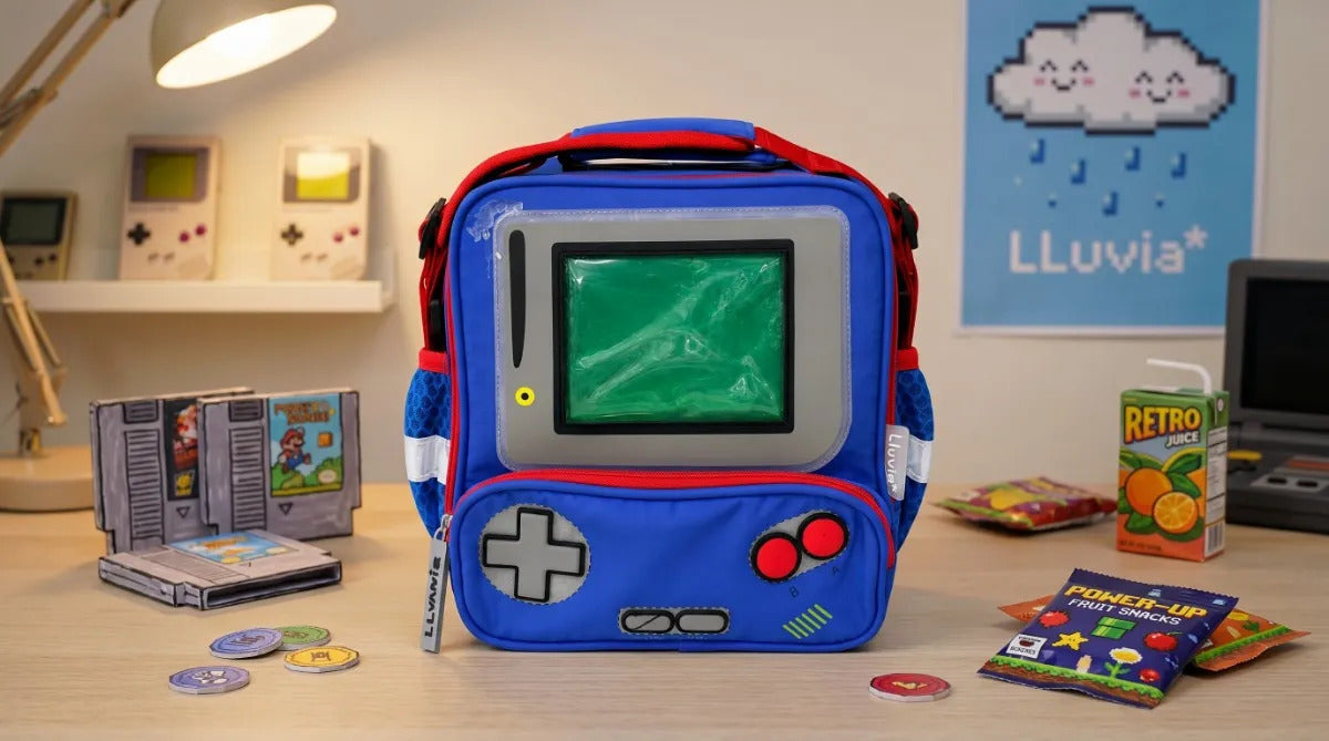 Lonchera Termica Lluvia Estilo Videojuego Con Luz Led