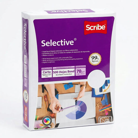 Papel Bond Scribe Selective Tamaño Carta 500 Hojas