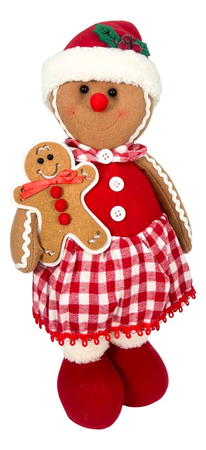 Decoracion Pareja De Muñecos De Jengibre Navideños 45x7x15