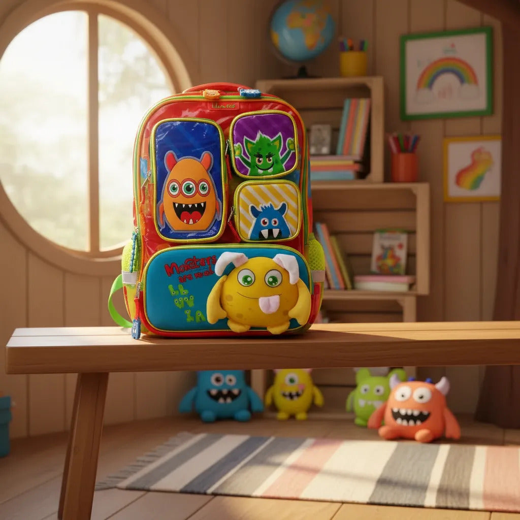 Mochila Lluvia Monsters Are Real Con Monstruitos Divertidos