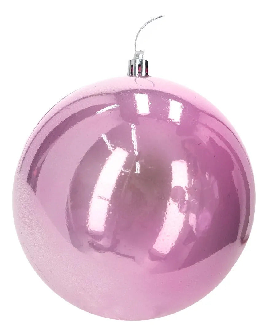 Set Esferas Navideñas Lluvia Morado Lila 4 Diseños 12 Cm