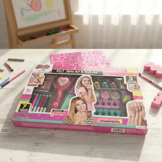 Set 2 En 1 Uñas Y Tatuajes Temporales 25 Piezas Candy Toys