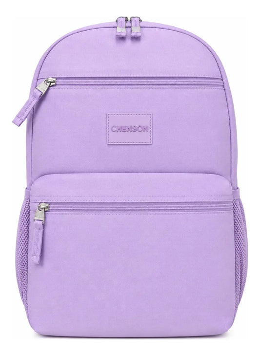 Mochila Chenson Nylon Reforzada Lila 3 Compartimientos