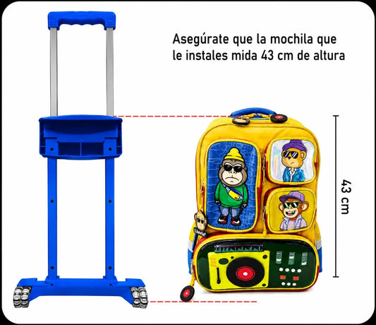 Carrito Para Mochila Color Azul Primaria 17 Pulgadas