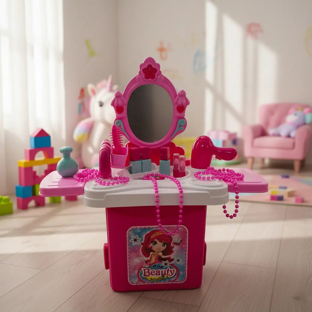 Tocador Infantil Beauty Angel Con Accesorios 17 Piezas