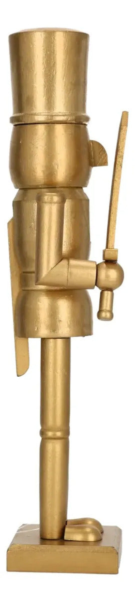Soldado Cascanueces lluvia Dorado Con Arma Decorativa 30 Cm