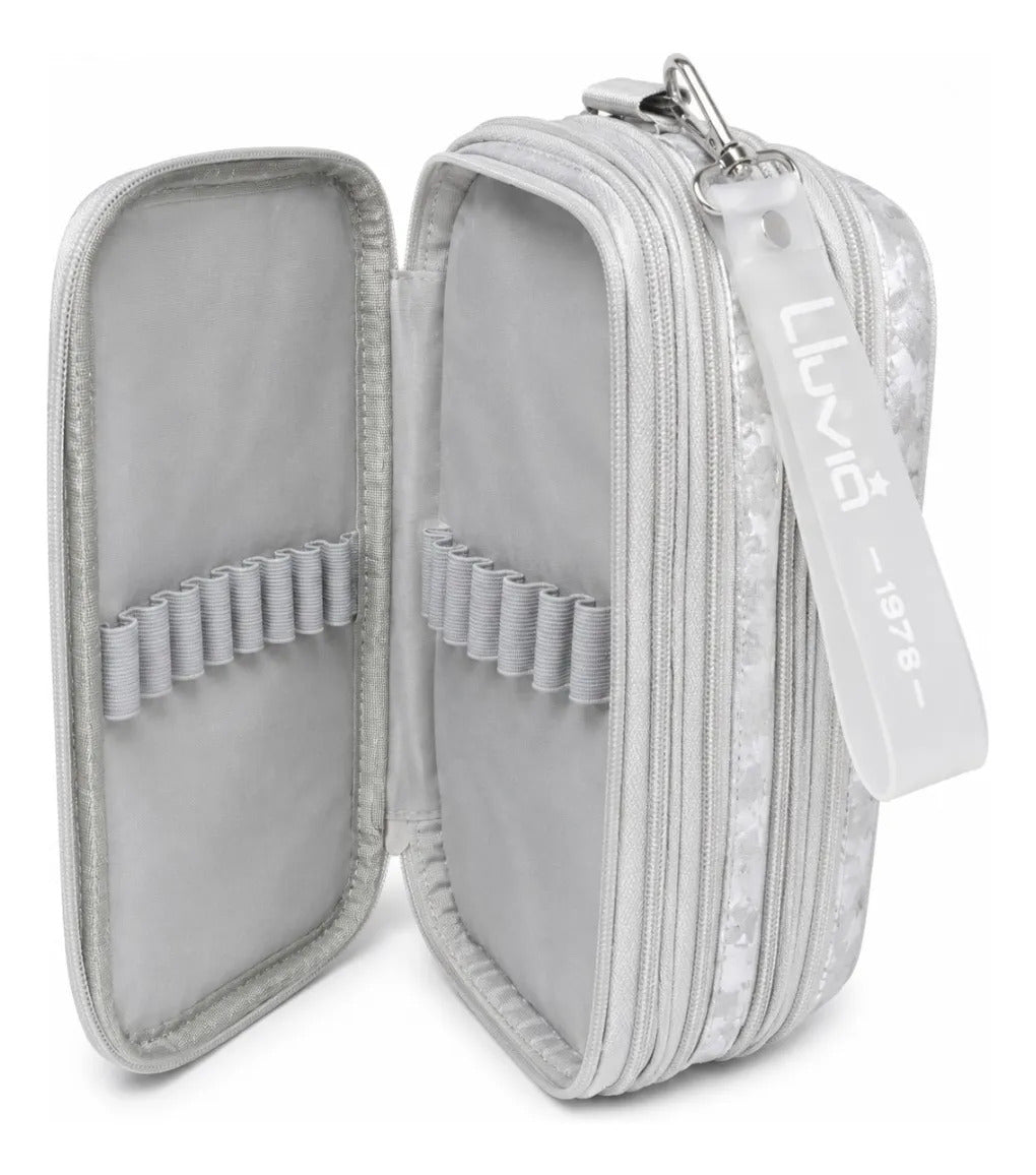 Set Mochila Juvenil Tres Piezas Lluvia Plata Aterciopelada