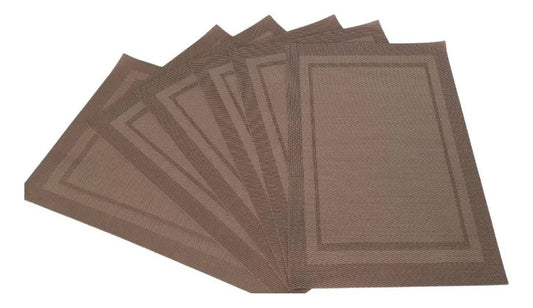 Manteles Individuales Juego 6 Piezas Diseño Marco 3 Colores